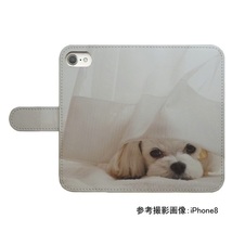 iPhone7 plus/iPhone8 plus　スマホケース 手帳型 プリントケース マルチーズ 犬 dog 動物 かわいい_画像2