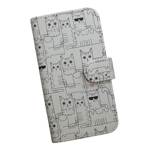 iPhoneSE(第2世代)/(第3世代)　スマホケース 手帳型 プリントケース 猫 ネコ cat イラストアニマル サングラス