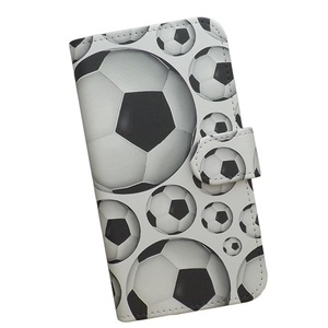 AQUOS sense6 SH-54B/SHG05/SH-M19　スマホケース 手帳型 プリントケース サッカーボール スポーツ モノトーン soccer