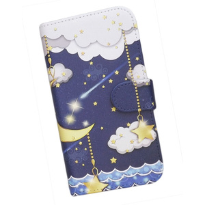 Redmi Note 11 Pro 5G　スマホケース 手帳型 プリントケース 月 星 雲 夜空 キラキラ