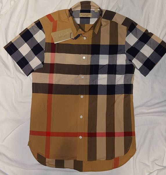 BURBERRY REGULAR HALF SHIRT 半袖シャツ サイズS キャメル メガチェック