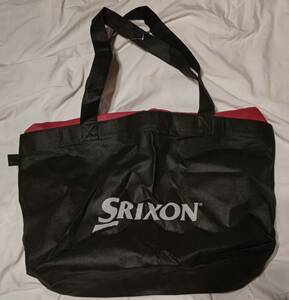 SRIXON 不織布トートバッグ 黒 大容量 ショッピングバッグ エコバッグ スリクソン