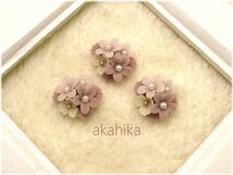 akahika*樹脂粘土花パーツ*ブーケ・小花・ピンク_画像2