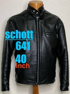 ⑥schott 641【40】米国製 シングルライダース◇牛革ジャン ハーレーgpz