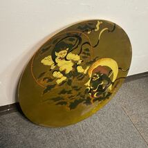 風神雷神図 飾り皿 大皿 美術品 直径40cm 約3.1キロ 格安売り切りスタート◎_画像2
