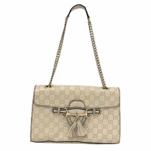 グッチ GUCCI エミリー グッチシマ チェーン ショルダーバッグ 295402 アイボリー