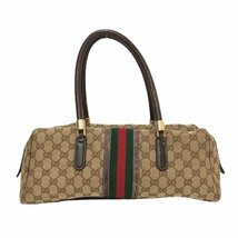 グッチ GUCCI シェリーライン GGキャンバス ミニボストンバッグ ハンドバッグ ブラウン GG柄_画像1