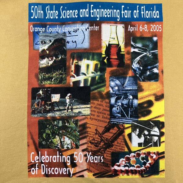 希少！Hanes ヘインズ　第50回フロリダ州科学工学フェア　men's tシャツ 50th State Science and Engineering Fair of Florida size:M