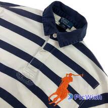 polo by ralph lauren ポロ　ラルフローレン　kids キッズ　子供服　ビッグポニー　ビッグポロ　長袖　ロング　ポロシャツ size:8 S 140cm_画像1