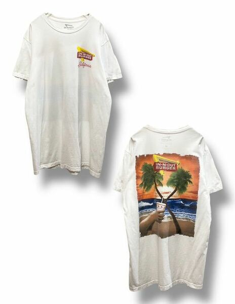 00s IN-N-OUT BURGER TEXAS インアンドアウトバーガー　men's メンズ　Tシャツ プリント　バックプリント　アメカジ　ハンバーガー