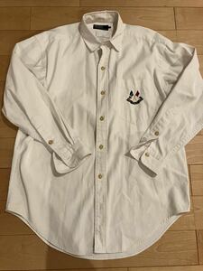 80s Polo Ralph Lauren CROSS FLAG Cotton L/S Shirt ポロラルフローレン クロスフラッグ 長袖 シャツ 刺繍 
