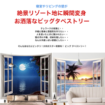 新品 ビッグ タペストリー 窓シリーズ 壁掛け 海 大判 布ポスター おしゃれ 背景布 リアル 絵画 癒し 風景 模様替え 引っ越し 目隠し 14_画像3