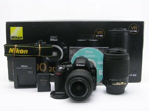 ★ハローカメラ★7988 Nikon D3100 ( 18-55mm . 22-200mm )ダブルズームキット CD.【 付属品あり】動作品、現状　1円スタ－ト