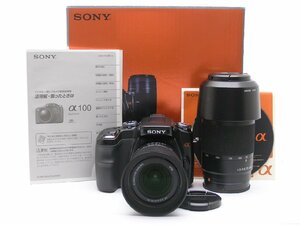 ★ハローカメラ★7990 SONY α 100 W Zoom Lens Kit (DT 18-70mm/75-300mm) CD.箱.説明書付 【本体とバッテリーのみ】　動作品 1円スタート