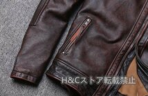 メンズライダースジャケット レザージャケット 本革 牛革革ジャンコート アメカジvintage バイクジャケット本革コート S~5XL_画像7