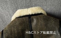 スタイル B-3 高品質 フライトジャケット 羊革 ラムウール 毛皮 レザージャケット ブルゾン 厳冬対策 S~6XL_画像5