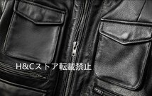 メンズ 革ジャン ライダース 牛革 M65 レザージャケット ハーレー バイクウエア ブルゾン オートバイ 本革 M~5XL_画像7