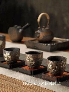 職人手作り 陶器 煎茶道具 茶壺 茶壷 急須 茶器 茶道具 6個セット