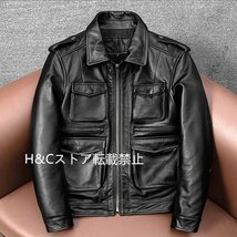 メンズ 革ジャン ライダース 牛革 M65 レザージャケット ハーレー バイクウエア ブルゾン オートバイ 本革 M~5XL_画像1