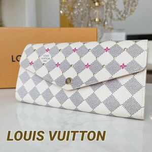 ●新品！未使用品●LOUIS VUITTON ポルトフォイユ・サラ N45296 ルイヴィトン ダミエ 長財布 フューシャピンク