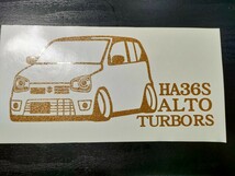 アルトワークス TURBO RS 車体ステッカー ゴールドラメ HA36S スズキ エアロ車高短仕様 _画像1