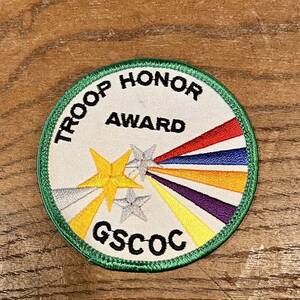 【USA vintage】ワッペン　TROOP HONOR AWARD GSCOC ガールスカウト　アメリカ　ビンテージ　パッチ