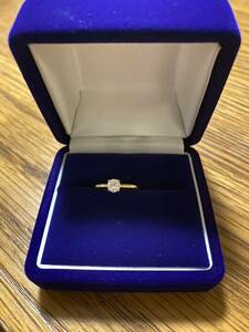 リング 指輪 LKサロン エアリーラボ 0.3ct YG ５号 美品 ダイヤモンド ラボグロウン ピンキーリング