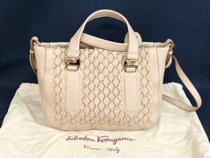 サルバトーレフェラガモ SalvatoreFerragamo トートバッグ 2WAY GG-21D793 中古 現状品 レディース ハンドバッグ 保存袋