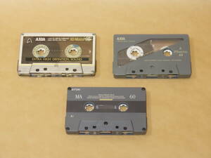 使用済みカセットテープ　メタル3本　AXIA XD-Master90, PS METAL64 TDK MA60