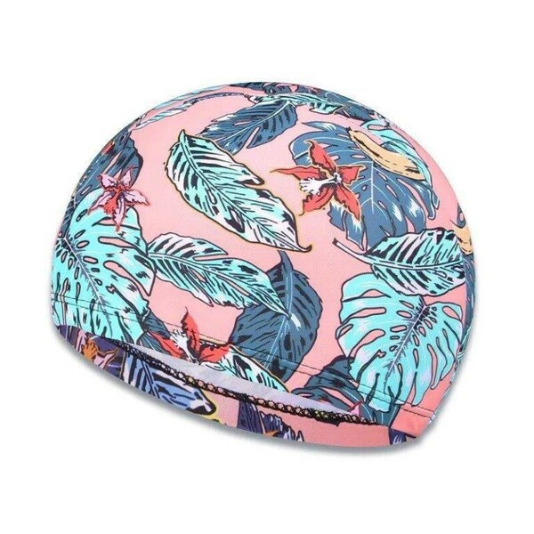 【Swiming Cap】スイミング　キャップ　水泳　帽子　花柄ピンク