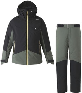 Newモデル MIZUNO DEMO SOLID SKI PARKA/PANTS ブラック・カーキー Mサイズ ミズノ Z2MEA321/Z2MFA321 上下セット 送料込み 70BLACK×Khaki