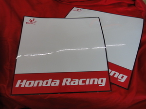 New 完全本物仕様！レース必需 シビック他 HONDA Racing ホンダレーシング ゼッケンベース enjoy it！２枚セット 新品 店頭展示処分セール