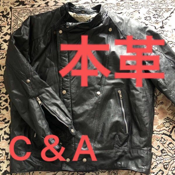 C＆Ａ　レザージャケット 革ジャン レザーブルゾン