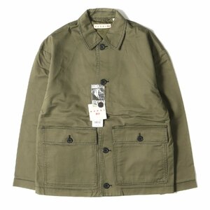 新品 MARNI マルニ ジャケット サイズ:S 22SS UNIQLO ユニクロ オーバーサイズ ユーティリティ ジャケット カバーオール オリーブ