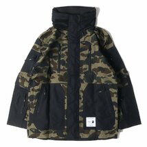 新品 WTAPS ダブルタップス ジャケット サイズ:M 17AW A BATHING APE アベイシングエイプ 猿迷彩 ナイロン シェルパ ジャケット SHERPA_画像1