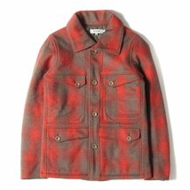 NONNATIVE ノンネイティブ ジャケット サイズ:0 チェック メルトンウール 裏地キルティング ハンティングジャケット レッド ブラウン_画像1