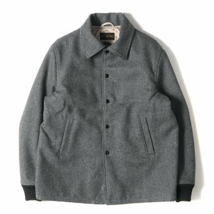 At LAST&CO アットラスト ジャケット サイズ:42 BUTCHER PRODUCTS メルトンウール スタジャン アワードジャケット Award Jacket グレー