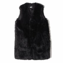 BLACK COMME des GARCONS ブラック コムデギャルソン ベスト サイズ:M 23AW ロング フェイク ファー ベスト LONG FAUX FUR VEST ブラック_画像1