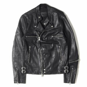 ALLSAINTS オールセインツ ジャケット サイズ:XS ラムレザー ダブルブレスト ライダース ジャケット KLINE BIKER ML097K ブラック