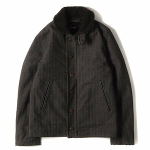 美品 RUDE GALLERY ルードギャラリー ジャケット サイズ:2 襟ムートンボア ヘリンボーンデニム N1 デッキジャケット HERRINGBONE N-1 JKT