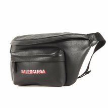 BALENCIAGA バレンシアガ EVERYDAY ロゴ レザー ベルトバッグ エブリデイ ウエストポーチ ボディバッグ ショルダー ブラック イタリア製_画像1