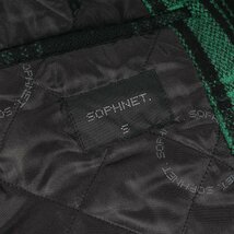 SOPHNET ソフネット コート サイズ:S 00s チェック メルトンウール ショート Pコート グリーン ブラック 00年代 アーカイブ ジャケット_画像3