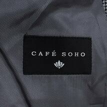 超希少XL！CAFE SOHO【圧倒的高級感】テーラードジャケット グレー系 2B 総裏地 カシミヤ シルク 艶感 大きいサイズ 秋冬 BB7(LL相当)_画像9