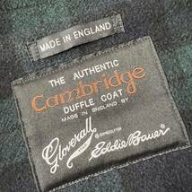 B51 〈高級素材シルク混〉エディーバウアー×グローバーオール THE AUTHENTIC Cambridgeダッフルコートウール 水牛トグル 牛革 ネイビー M _画像7