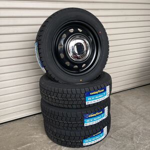 《ネオキャロ》新品スタッドレスグッドイヤーアイスナビ7◆155/65R14◆NBOXタントムーヴワゴンRラパンアルトトコットスペーシア　クローム