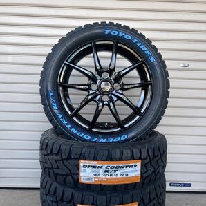 G-02【TOYOオープンカントリーR/T】165/60R15◆ゴツゴツ ハスラー 軽トラ 上げトラ165/60-15 マッドタイヤ リフトアップ ホワイトレターの画像2