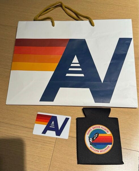 ハワイ ロサンゼルス カルフォルニア AVIATOR NATION ショッパー紙袋、ドリンクホルダー、カード日本未発売