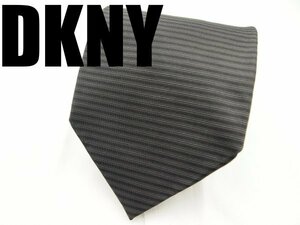 OB 248 ダナキャラン・ニューヨーク DKNY ネクタイ グレー系 ボーダー柄 ジャガード