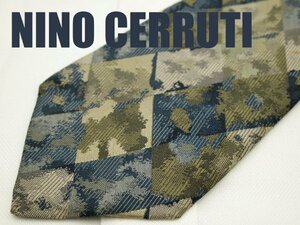 OB 260 ニノ セルッティ NINO CERRUTI ネクタイ 緑色系 アーガイルチェック ジャガード