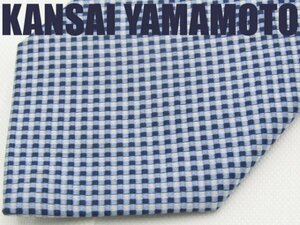 OB 465 カンサイヤマモト KANSAI YAMAMOTO ネクタイ 青色系 チェック柄 ジャガード